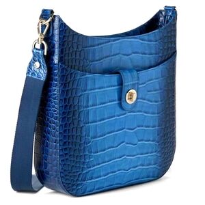 NWT ✅ Brahmin LEIA Heavenly Blue Lumeria Leather Crossbody Bag ✨ COA, DUST BAG